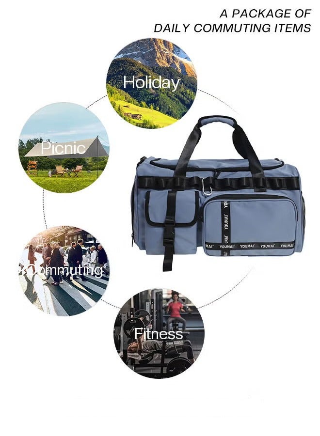 Canway Large-Capacity Travel Bag Men's Short-Distance Luggage Backpack College Students Boarding Backpack Dry and Wet Separation Fitness Bag - Image 5