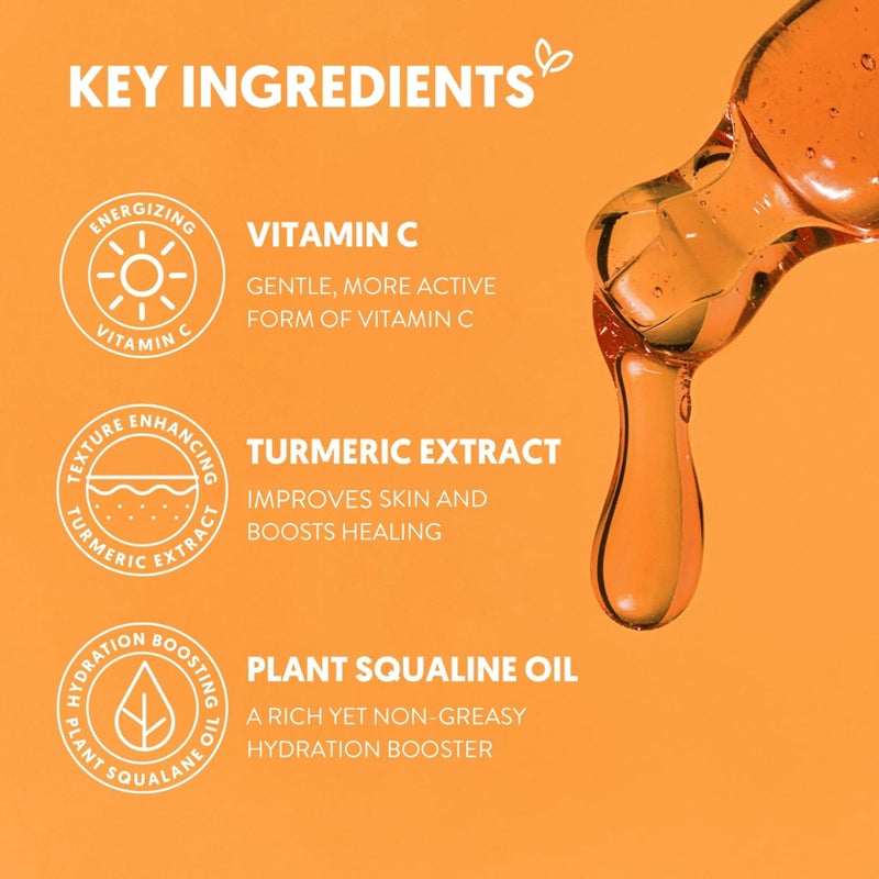 By Nature Brightening & Hydrating Face Oil - Vitamin C Oil & Turmeric Extract Enriched with Plant Squalane Oil for Face- Revitalize Dull, Tired Skin - Vitamin C Face Oil for Women and Men, 1 Fl Oz - Image 5