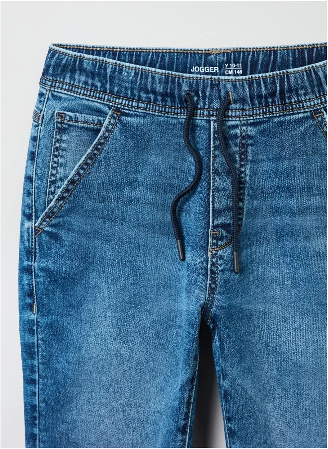 Ovs OVS Denim Joggers With Drawstring And Pockets