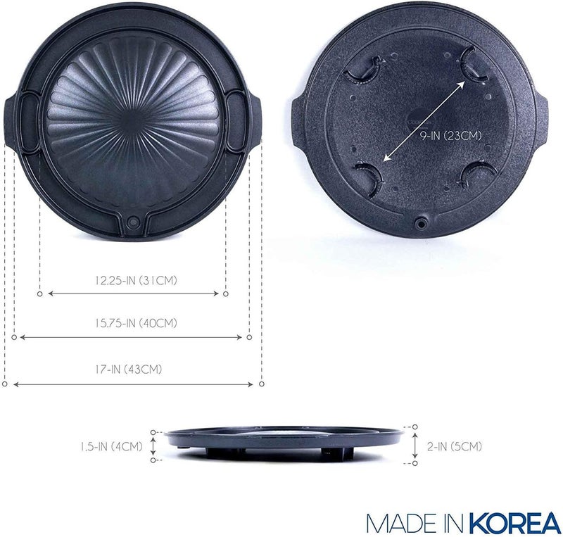 COOKKING - Master Grill Pan, Korean Traditional BBQ Grill Pan - Stovetop Nonstick Indoor/Outdoor Smokeless BBQ Cast Aluminum Grill Pan - Image 4