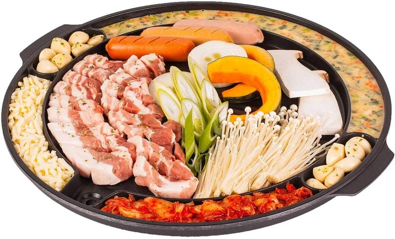 COOKKING - Master Grill Pan, Korean Traditional BBQ Grill Pan - Stovetop Nonstick Indoor/Outdoor Smokeless BBQ Cast Aluminum Grill Pan - Image 1