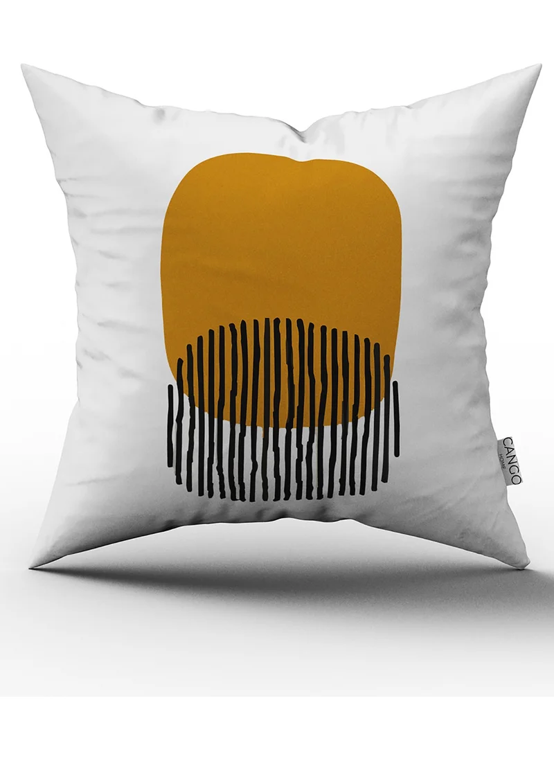 Cango Home Yellow Black Modern Abstract Patterned Digital Printed Throw Pillow Case CGH733