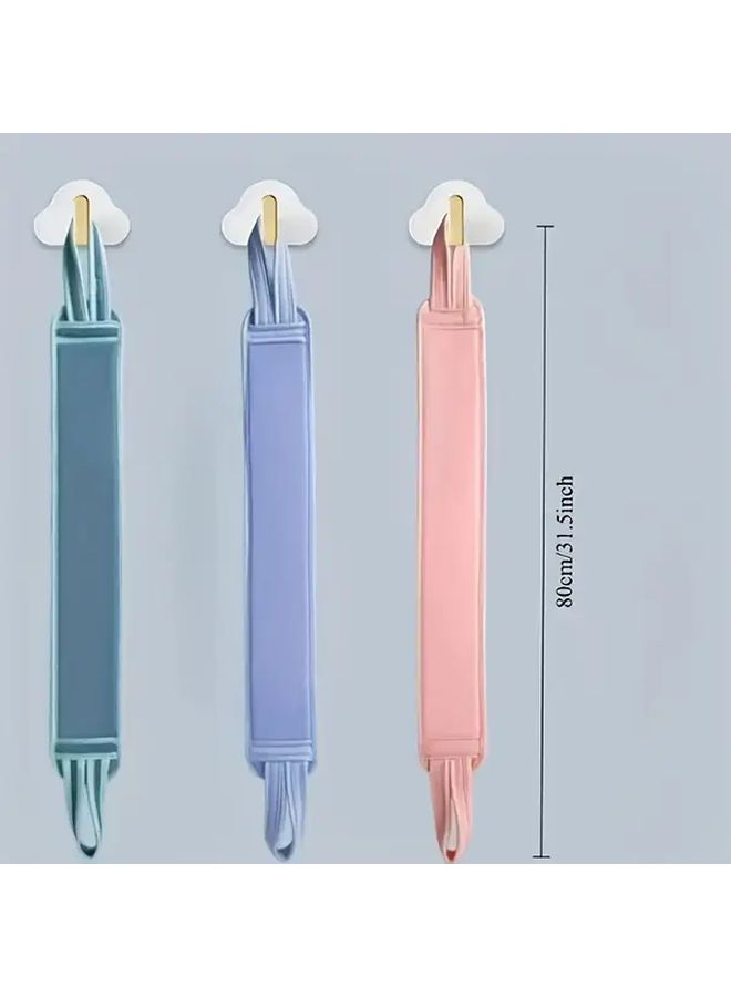 Beige And Pink Exfoliating Back Scrub Towels With Long Rope Handle For Deep Cleansing - Image 3