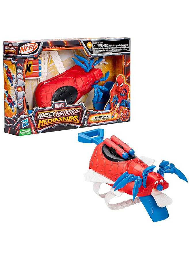 MARVEL Mech Strike Mechasaurs Spider Man Arachno Blaster Blaster With 3 Darts Role Play Super Hero Toys For Kids Ages 5 And Up - Image 2