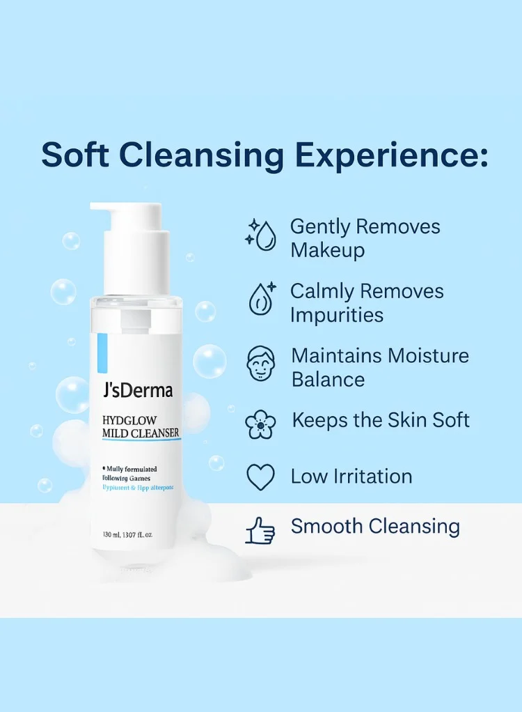 J'sDerma Moisturizing cleanser with Hyaluronic Acid and Allantoin Hydglow Mild Cleanser 150ml