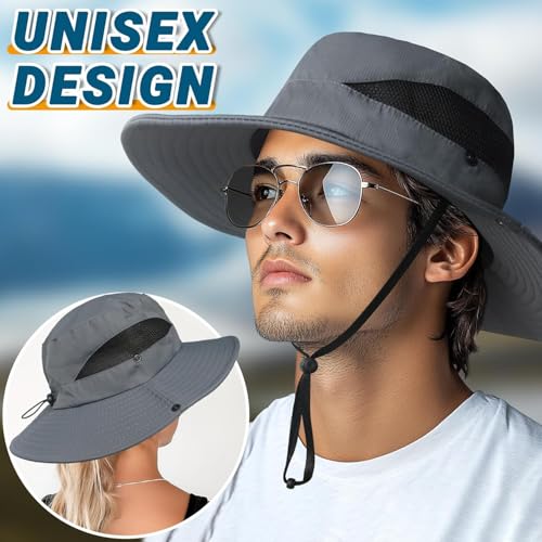 KeepCart Sun Protection Round Cap for Travel, Lightweight Breathable Stylish Summer Hat, Hiking, Gardning, Fishing, UV Protection Hat Cap for Men Women (in, Alpha, Free Size, Dark Grey) - Image 2