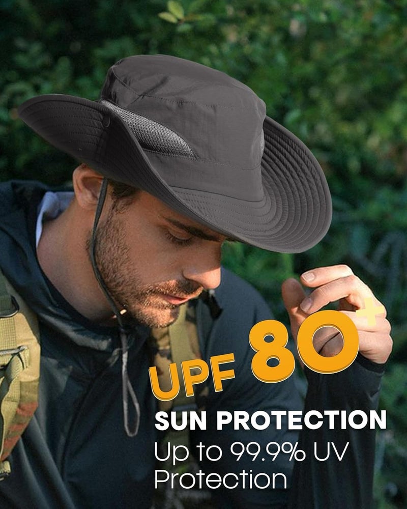 KeepCart Sun Protection Round Cap for Travel, Lightweight Breathable Stylish Summer Hat, Hiking, Gardning, Fishing, UV Protection Hat Cap for Men Women (in, Alpha, Free Size, Dark Grey) - Image 4