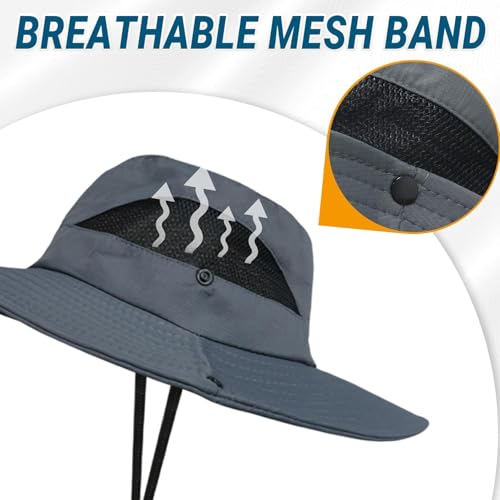 KeepCart Sun Protection Round Cap for Travel, Lightweight Breathable Stylish Summer Hat, Hiking, Gardning, Fishing, UV Protection Hat Cap for Men Women (in, Alpha, Free Size, Dark Grey) - Image 3
