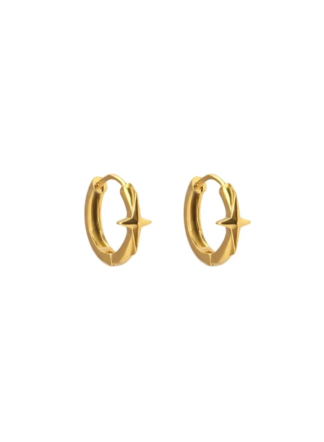 Palmonas 18K Gold Tone Plated Crossflare Mini Hoop Earrings For Women - Waterproof & Anti-Tarnish