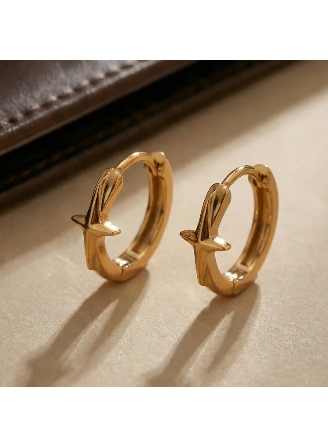 Palmonas 18K Gold Tone Plated Crossflare Mini Hoop Earrings For Women - Waterproof & Anti-Tarnish