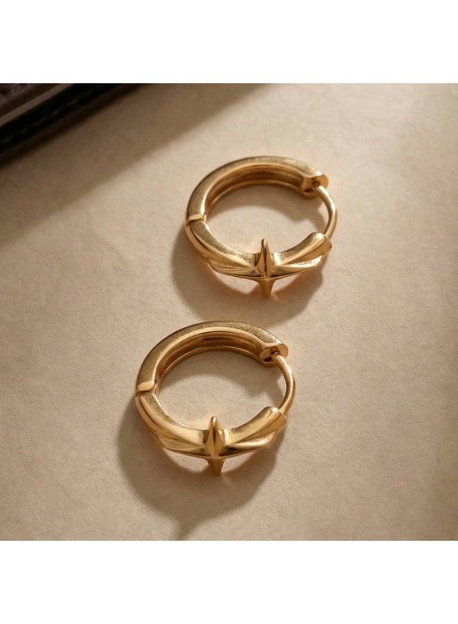 Palmonas 18K Gold Tone Plated Crossflare Mini Hoop Earrings For Women - Waterproof & Anti-Tarnish - Image 4
