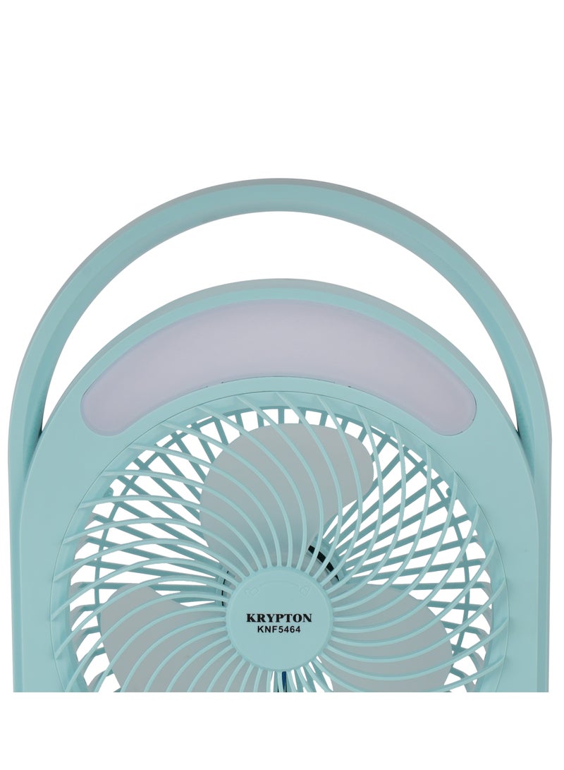 KRYPTON Rechargeable Mini Fan LED Light with Long Working Hours and 3 Wind Speed/ Powerful and Efficient Cooling, High Performance 2400 mAh Lithium Battery Operated KNF5464 Light Green - Image 4