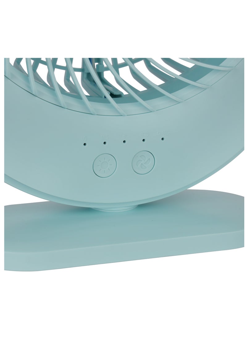 KRYPTON Rechargeable Mini Fan LED Light with Long Working Hours and 3 Wind Speed/ Powerful and Efficient Cooling, High Performance 2400 mAh Lithium Battery Operated KNF5464 Light Green - Image 5