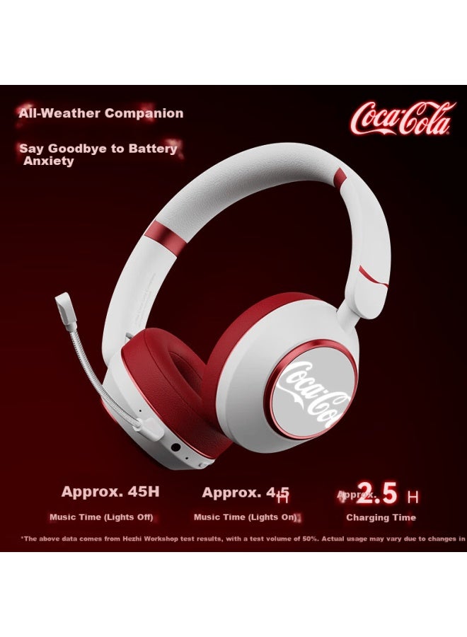 Coca-cola T37 Bluetooth Over-ear Gaming Sports Wireless Headphones With Microphone Ai Headset Long Battery Life Latest Model For Men, Women, And Students Gift