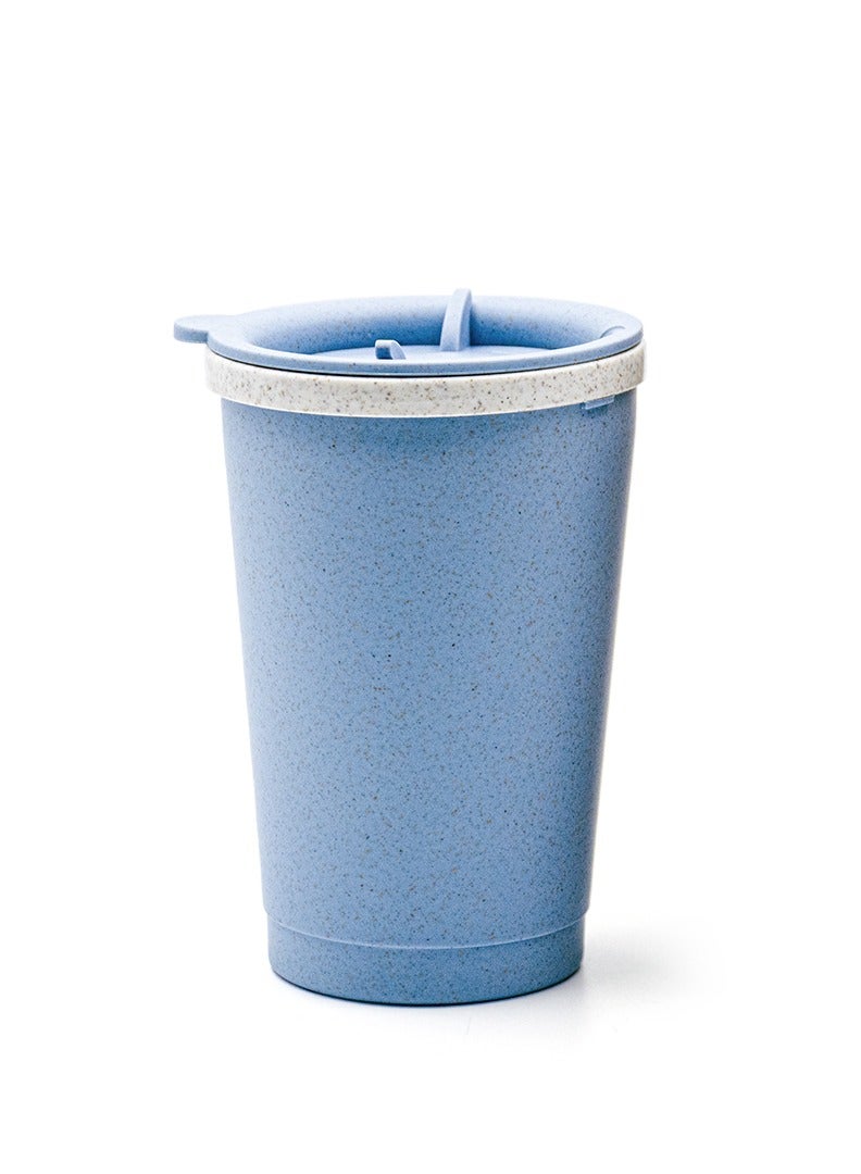 Beram Wheat Straw Coffee Cup with Lid, Eco-Friendly and Reusable, Double Wall Water Mug, Leak Proof, Daily Use Travel Cup  - Image 1