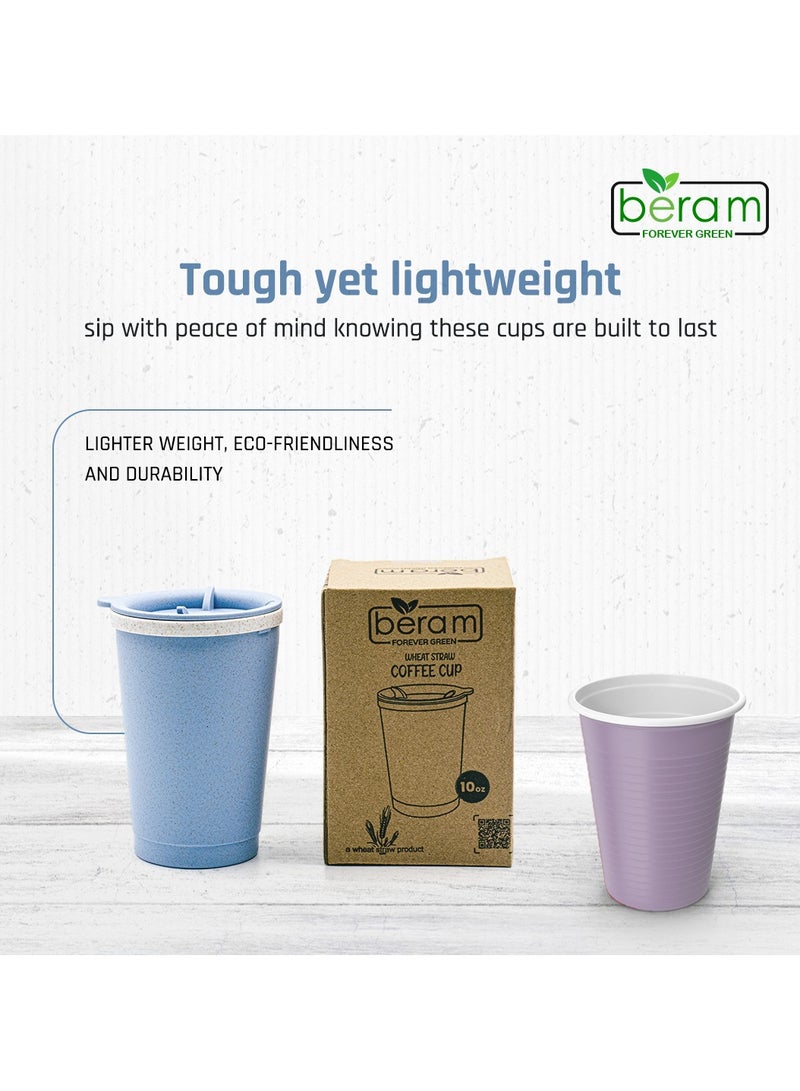 Beram Wheat Straw Coffee Cup with Lid, Eco-Friendly and Reusable, Double Wall Water Mug, Leak Proof, Daily Use Travel Cup  - Image 4
