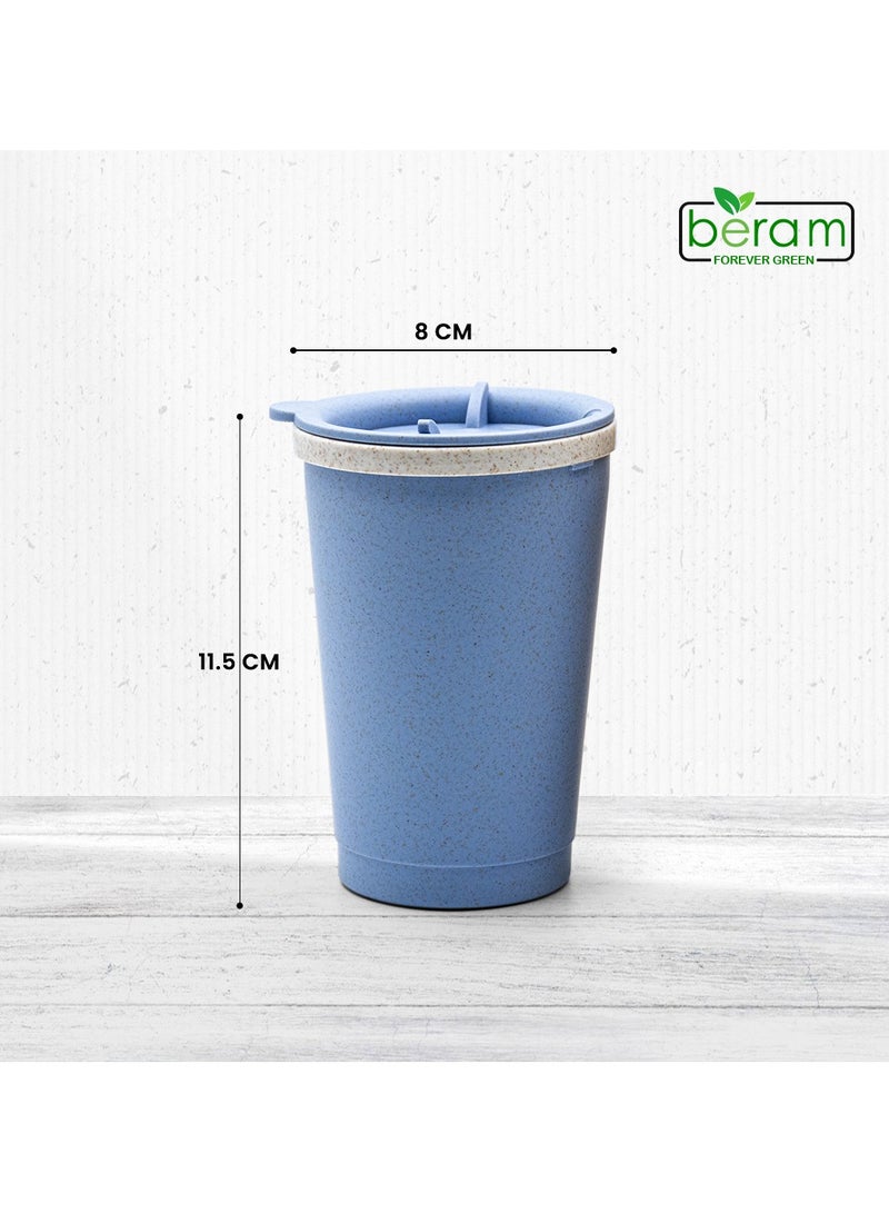 Beram Wheat Straw Coffee Cup with Lid, Eco-Friendly and Reusable, Double Wall Water Mug, Leak Proof, Daily Use Travel Cup  - Image 5