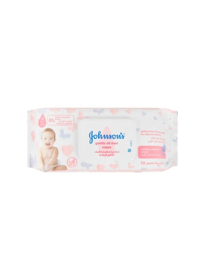 Johnson's Baby Johnson s Gentle Baby Wipes with Silk Extract - alcohol free parabens free dyes free 72 wipes