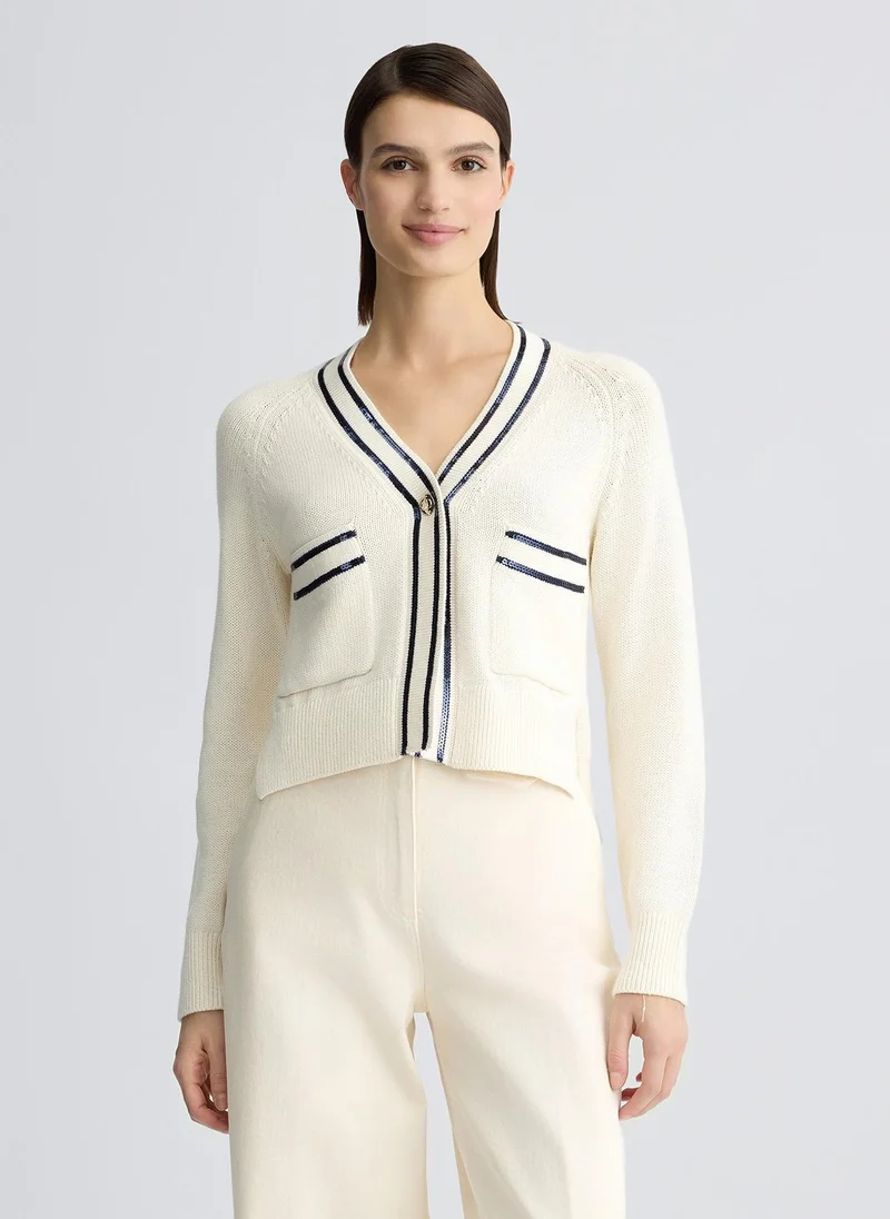 Liu Jo White cardigan with sequins