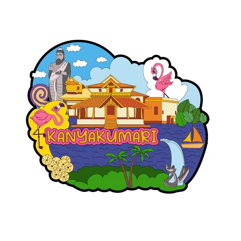 Click n ship Kanyakumari Fridge Magnet - Multicolor - Image 1