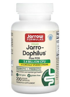 jarrow formulas Vegan Jarro-Dophilus Plus FOS 200 Veggie Capsules 