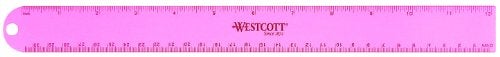 Westcott مسطرة من الألمنيوم المؤكسد من ويستكوت، 12"، ألوان متنوعة (14174) - Image 3
