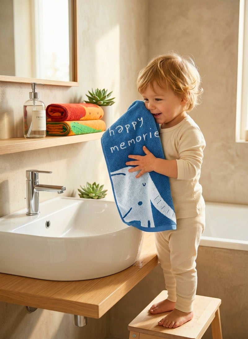 1Chase Kids Hand Towel Set 3PCS – 100% Cotton Soft & Absorbent Face Towels, Crocodile Fox Elephant Animal Design Towels for Baby, Kids & Bathroom Use - Image 4
