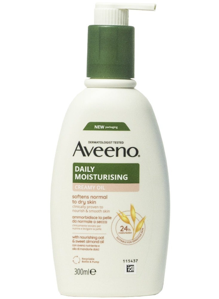 Aveeno Daily Moisturising Creamy Oil for Sensitive and Dry Skin 300ml - Image 1
