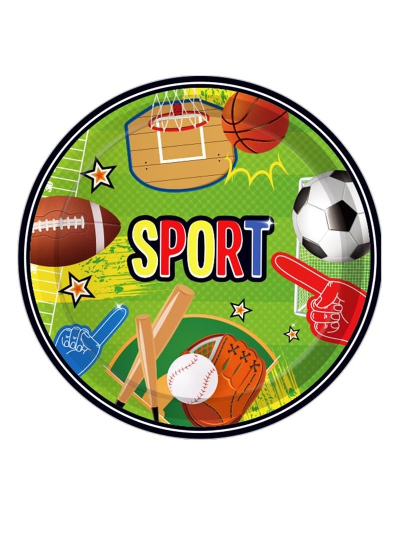 Excefore أطقم أدوات المائدة لحفلة كرة القدم، حفلة عيد الميلاد لعبة الكرة، 16 قطعة أطباق 7 بوصة، 16 قطعة أطباق 9 بوصة، 20 قطعة مناديل، 16 قطعة شوك، مستلزمات حفلة كرة القدم للرجال الأولاد ديكور حفلة لـ 16 ضيفاً - Image 4