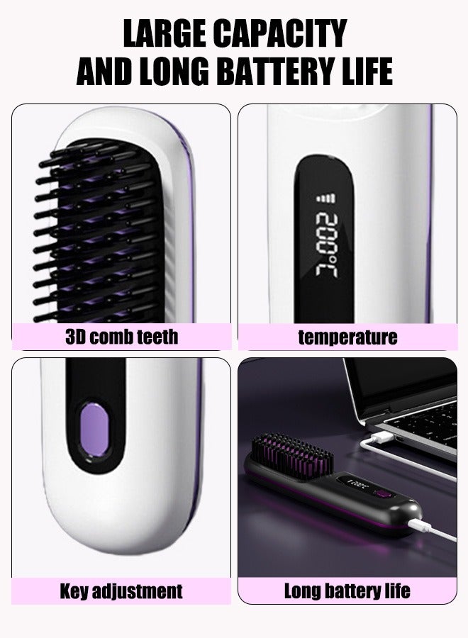 Generic Two-in-one straightening comb and hair straightener, portable with negative ions, no hair damage, wireless styling comb  - Image 5