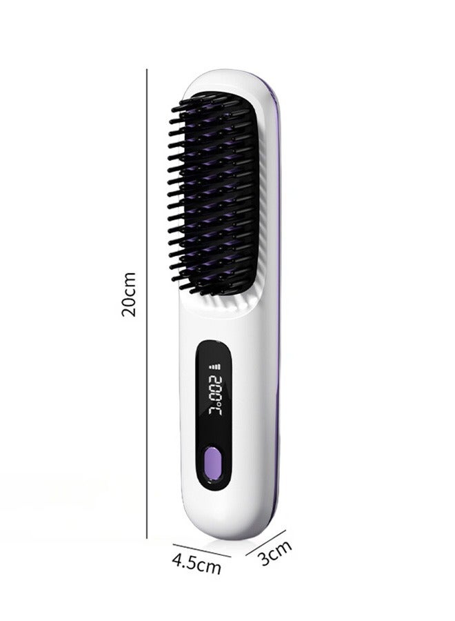 Generic Two-in-one straightening comb and hair straightener, portable with negative ions, no hair damage, wireless styling comb  - Image 3