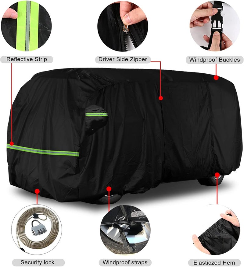 Federedevo Waterproof Car Cover for 1950-1992 VW BUS T1 T2 T3 with Zipper and Windproof Strap - Image 2