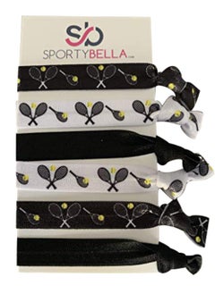 Sportybella  Tennis Hair Accessories for Girls BlackWhite  No Crease Hair Ties or Elastics TennisInspired Design for Players Stylish Hair Accessories for Young Tennis Players  6 pcs