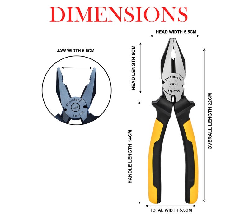 Themisto TH-TK01 | 3 IN 1 | Hand Tool Kit (8" Combination Plier, 8" Adjustable Wrench & 6" Hex Screwdriver) - Image 2