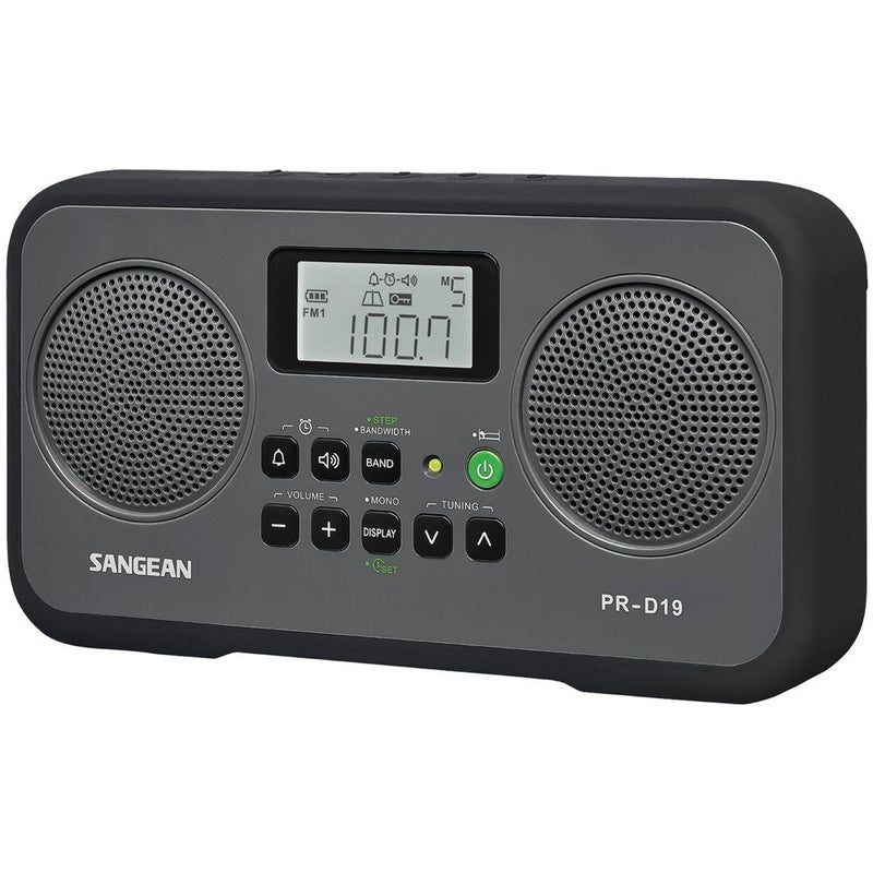 SANGEAN راديو محمول بتقنية FM ستيريو/AM مع ضبط رقمي وحماية من الصدمات (أسود) - Image 1