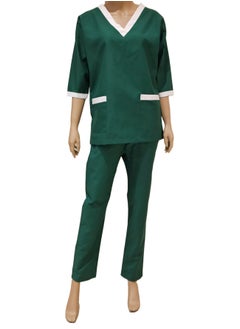 Rannah's Uniform Scrubs Three-Quarter Sleeve Medical Uniform Unisex Top and Pants Green Nurse Suit Set  - Image 1