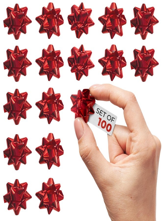 Granatan Red Bow 100 Pcs, 1" Small Gift Bows for Wrapping, Occasions: Christmas, Valentines Day, Holiday, Birthday, Party - Image 1