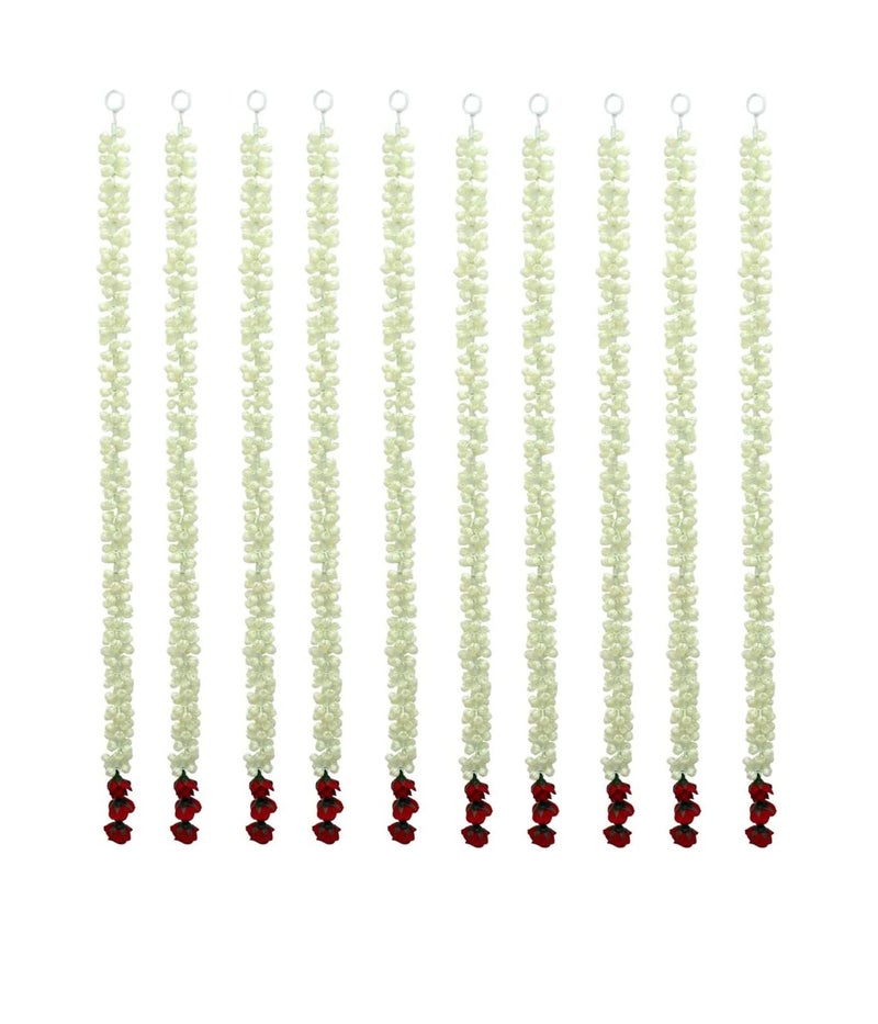 SHREYA-FASHION SHREYAFASHION Artificial Jasmine Buds and Rose Strings Garland 10 String 30 inch for All Festivals and Special Events Home OfficeGarden Diwali Decorations  - Image 2