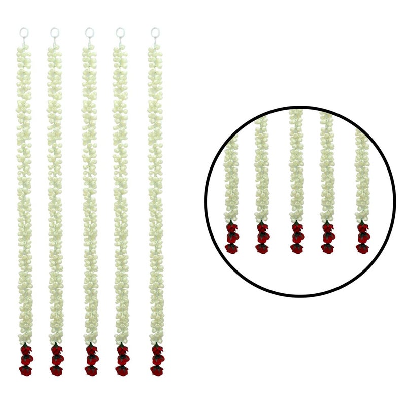 SHREYA-FASHION SHREYAFASHION Artificial Jasmine Buds and Rose Strings Garland 10 String 30 inch for All Festivals and Special Events Home OfficeGarden Diwali Decorations  - Image 4