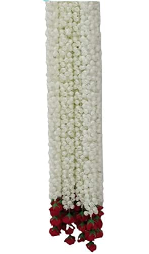 SHREYA-FASHION SHREYAFASHION Artificial Jasmine Buds and Rose Strings Garland 10 String 30 inch for All Festivals and Special Events Home OfficeGarden Diwali Decorations  - Image 5