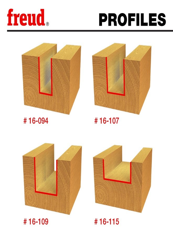 Freud 4 Piece Undersized Plywood Bit Set - Ideal for Routing Accurate Grooves in Undersized Panels - 1/2" Shank, Fits 1/4"-3/4" Thickness - 89-650 - Image 3