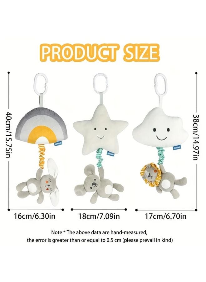 Clouds Baby Hanging Musical Sensory Toy with Lullaby for Stroller Car Seat - Image 3