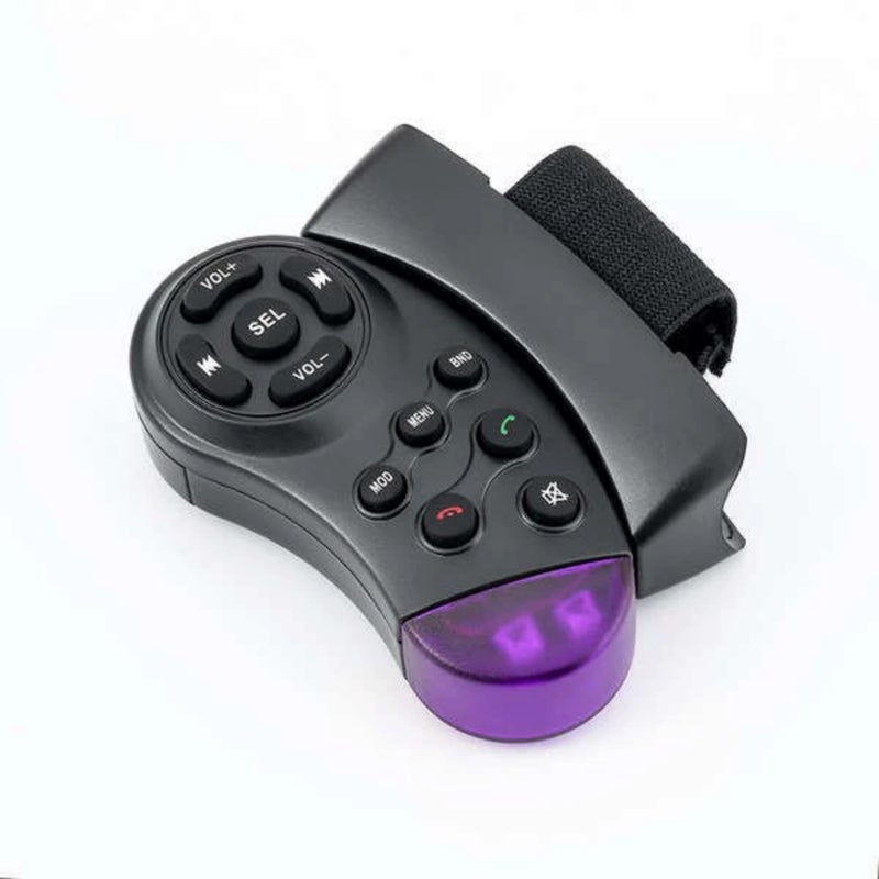 تحكم عن بعد بعجلة القيادة: التوافق العالمي، مسافة تحكم تزيد عن 8 أمتار - تثبيت سهل، عمر ضغط الزر يزيد من 100000 ضغط، أزرار وظائف متعددة لأجهزة السيارة والأجهزة الإلكترونية - Image 1