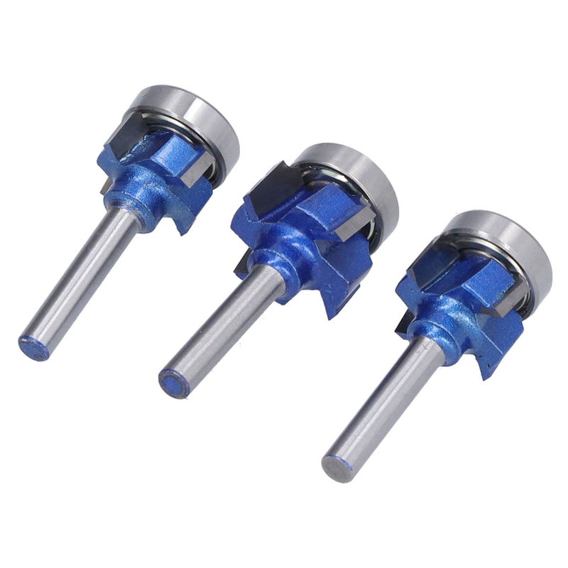 3Pcs Corner Round Bit Woodworking Milling Cutter Trimming Edge Knife 4 Flute 6mm Shank R1 R2 R3 - Image 1