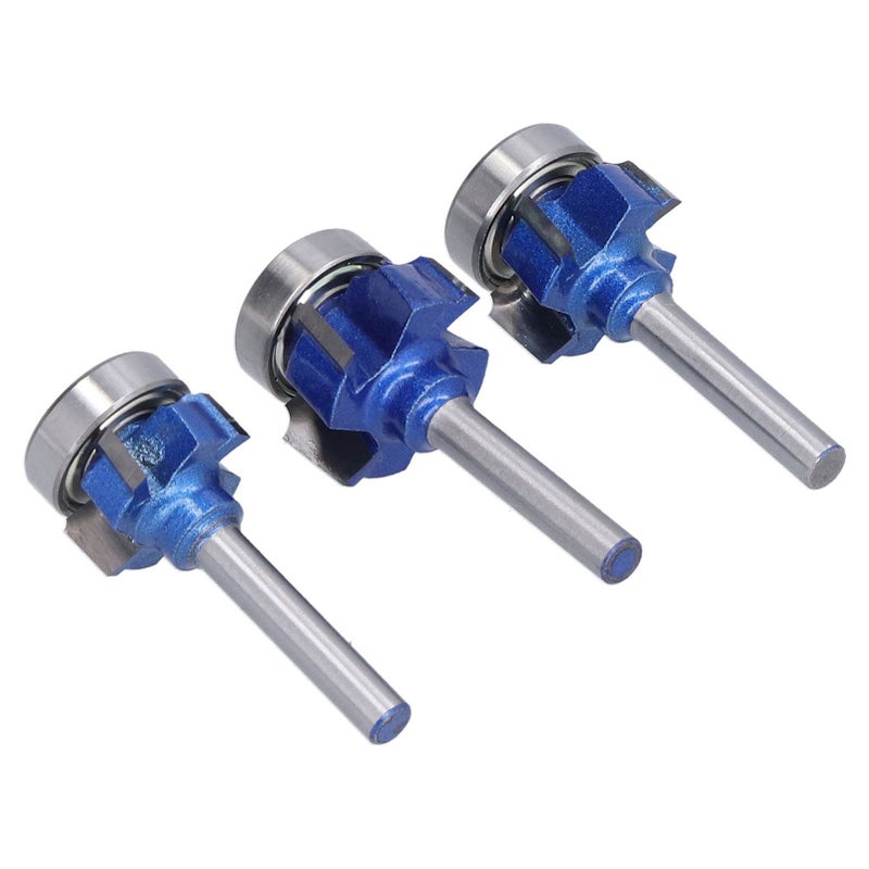 3Pcs Corner Round Bit Woodworking Milling Cutter Trimming Edge Knife 4 Flute 6mm Shank R1 R2 R3 - Image 5