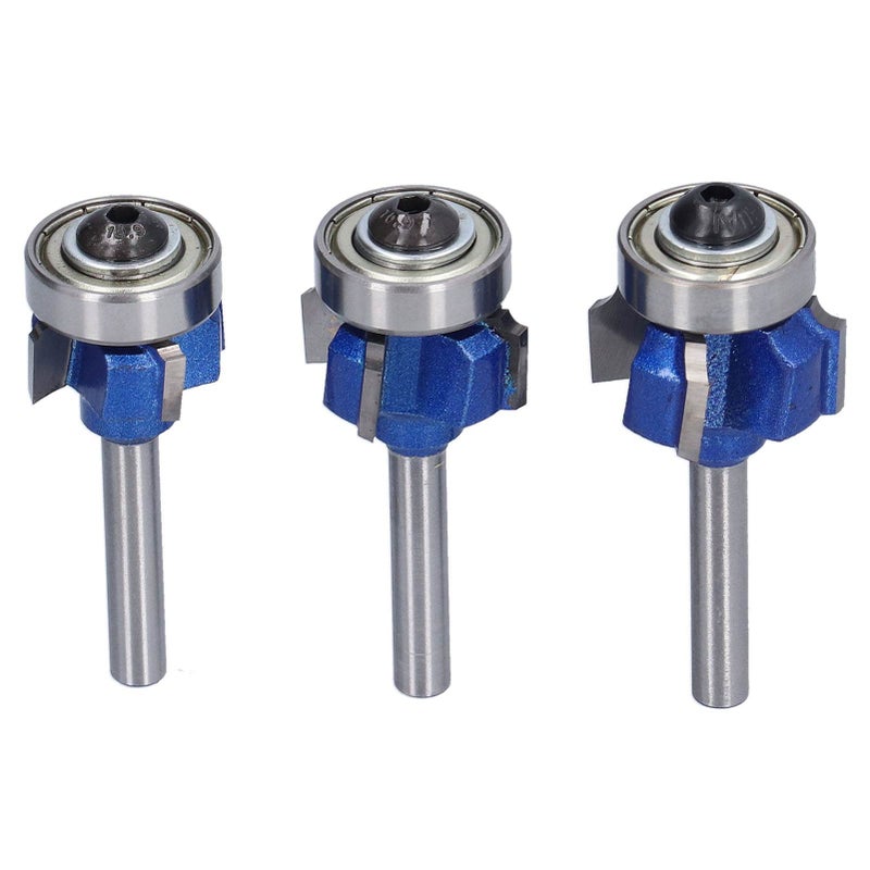 3Pcs Corner Round Bit Woodworking Milling Cutter Trimming Edge Knife 4 Flute 6mm Shank R1 R2 R3 - Image 4