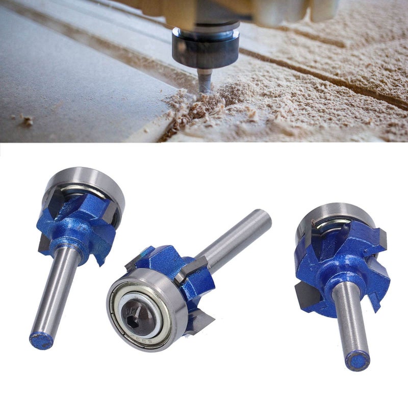 3Pcs Corner Round Bit Woodworking Milling Cutter Trimming Edge Knife 4 Flute 6mm Shank R1 R2 R3 - Image 3