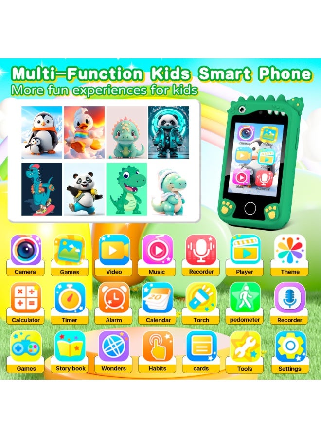 أسيف الطفل الذكية لعبك الهاتف । 1080P الزوج من التخزين 32GB الخضراء التي تعمل باللمس الضوئية + 2.8 بوصة الفقرة لمكافحة الإدمان المبكرة هدية - Image 2