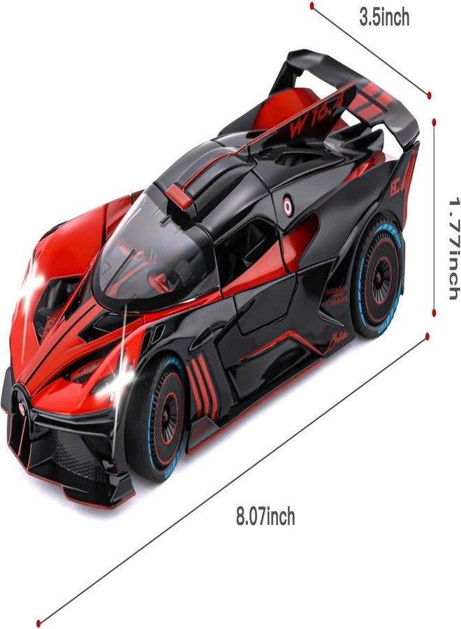 VARIYA ENTERPRISE® 1/24 Big Bugatti Bolide Toy Car Metal Pull Back Diecast Car with Openable Door and Sound Light, Gifts Toys for Kids【 RED 】 - Image 2