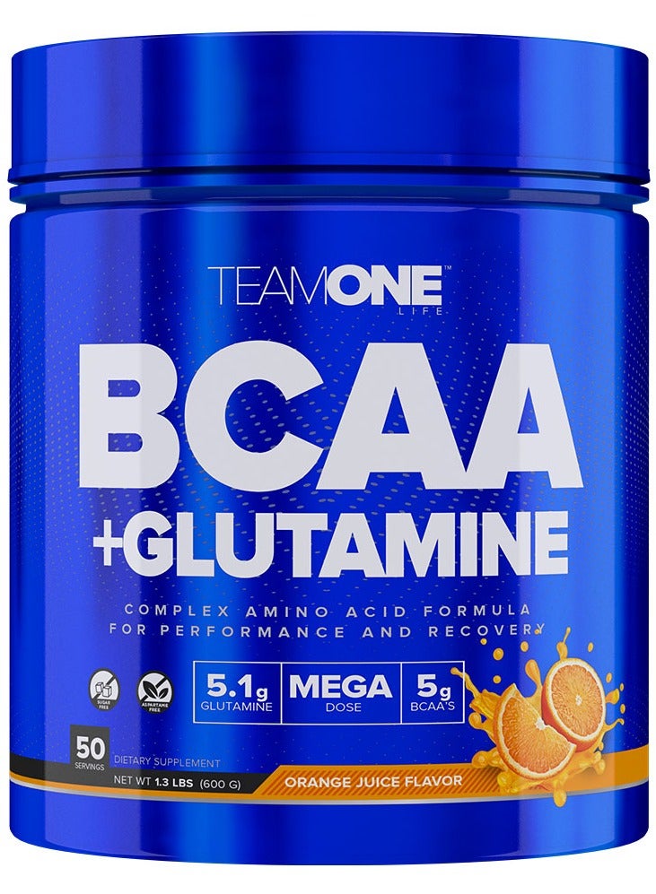 BCAA + جلوتامين: تعزيز الأداء والتعافي بنكهة البرتقال - 50 حصة